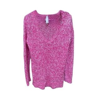 Aeropostale Chunky Hot Pink V-Neck Sweater | Size: M